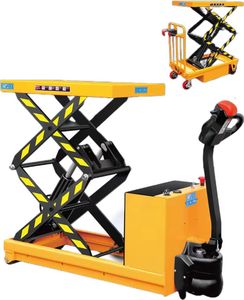 Meja angkat listrik tinggi maksimal tahan lama gunting listrik penuh Platform pengangkat mendorong sendiri kerekan baterai portabel - Product Image 2