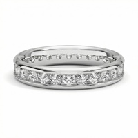 Bague Éternité en Or 9K Multicolore avec Diamants de Laboratoire Good Century pour Homme, Empilable, Pierres de Moins de 2,5 mm, Bijoux Fins