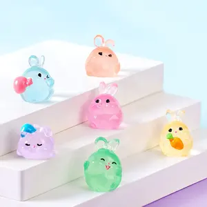 Hoge Kwaliteit Miniatuur Hars Schattig Konijn Mini Glow Speelgoed Hars Handwerk Poppenhuis Mos Micro Landschapsdecoratie