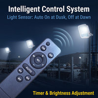 Projecteur solaire LED extérieur de haute qualité 100W IP67 étanche, pour jardin, haute efficacité, économie d'énergie, en aluminium, télécommande, dimmable