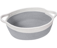 Petit panier de rangement tissé avec poignées pour cadeaux, jouets, linge de bébé, couches, collations, jouets pour chiens