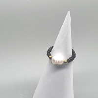 Handgemachte benutzer definierte farbige Opal Perle elastischen Ring Mädchen natürliche Perle Glas Kristall ringe für Frauen