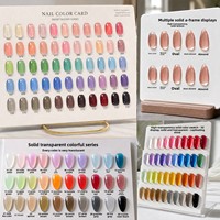 120 échantillons de couleurs pour ongles, présentoir ovale à fond plat, application entièrement adhésive, livre de couleurs pour salon de manucure
