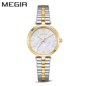 Nouvelle montre élégante et simple en acier inoxydable avec cadran en nacre, montre polyvalente pour femmes. - Product Image 4