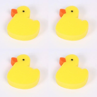 Éponge de bain pour bébé en forme d'animal JIY OEM, canard, dessin animé, en pulpe de bois naturelle, coton, pour le corps/le visage, accessoires pour nouveau-nés