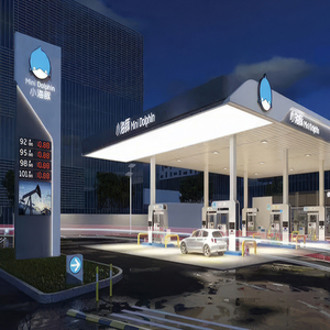 Nhà Máy kim loại trạm xăng mái nhà Kết Cấu Thép tán trạm xăng miễn phí đứng pylon dấu hiệu bảng giá - Product Image 3