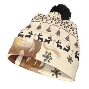 <span class=keywords><strong>Bonnet</strong></span> en tricot avec pompon pour adulte, cadeau de Noël, vente en gros, <span class=keywords><strong>bonnet</strong></span> personnalisé avec motif de <span class=keywords><strong>cheval</strong></span> et de renne de Noël - Product Image 2