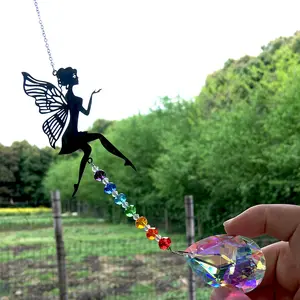 Op Maat Gemaakte Huis Tuin Decoratie Leven Boom Pioen Serie Prisma Bal Opknoping Kristallen Zon Vanger String