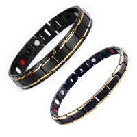 Pulseras de Energía Cuántica Terahertz para Amantes, Anti Fatiga, Color Negro y Dorado, Bio, Alivio del Dolor, Magnéticas, Saludables, al Mejor Precio