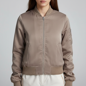 Nouvelle mode de blouson d'aviateur pour femmes, blouson d'hiver respirant à manches longues avec fermeture éclair décontractée, vestes élégantes pour femmes - Product Image 1