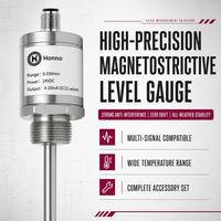 Hochtemperatur-Magnetostrictiver Füllstandsmesser für Drucktanks, Raffinerien, Transformatoröl-Reaktoren, 316L Sonde, 4-20 mA HART