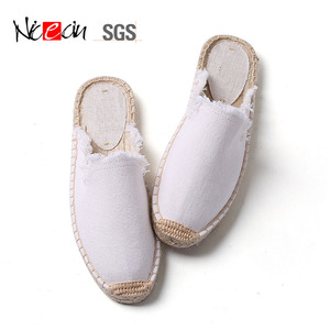 Autunno pescatore tela espadrillas slipper <span class=keywords><strong>paglia</strong></span> di canapa di ricreazione di moda fondo piatto tira pistoni femminile di lana su misura - Product Image 2