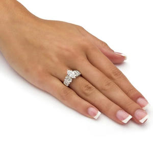 Bague en diamant Q040 en argent sterling 925, coupe marquise, couleur G naturelle, bague de fiançailles pour femme - Product Image 2