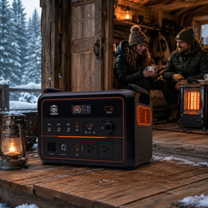 Station d'alimentation portable haute sécurité avec affichage numérique 1800W, alimentation fiable jusqu'à -40°C, stockage d'énergie pour le camping hivernal - Product Image 2