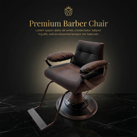 Fauteuil de Barbier Moderne Tout Noir Robuste avec Repose-Pieds Hydraulique pour Salon de Coiffure et Studio de Coiffage