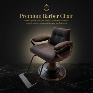 Fauteuil de Barbier Moderne Tout Noir Robuste avec Repose-Pieds Hydraulique pour Salon de Coiffure et Studio de Coiffage - Product Image 3