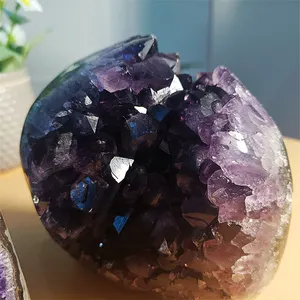 Natural Uruguay Amethyst Cluster Raw Amethyst Geode Cluster Healing Crystal Cluster For Home Decoration