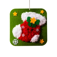 Kit d'Artisanat DIY en Feutre pour Enfants Noël, Ensemble de Broderie au Poinçon Père Noël, Renne et Sapin de Noël