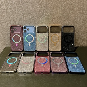Coque de luxe scintillante en strass pour <span class=keywords><strong>iPhone</strong></span>, étui magnétique de chargement sans fil effet diamant pour <span class=keywords><strong>iPhone</strong></span> 16 17 18 Pro Max - Product Image 1