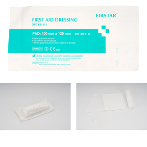 Firstar Kit Viện trợ đầu tiên dùng một lần vô trùng vết thương chăm sóc chảy máu hemmorhage kiểm soát mặc quần áo 4 "x 2.7m không dính Pad - Product Image 1
