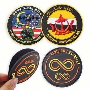 Custom Embossed 2D 3D Eco-Friendly Silicone Rubber PVC <b>Patches</b> & Badges for Garment and Hats - Product Image 1