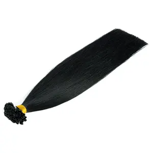 #1 Black Pre Bonded Nail Tip Hair Extensions U Tip Hair Keratin Extensions Salon Quality For Beauty Women