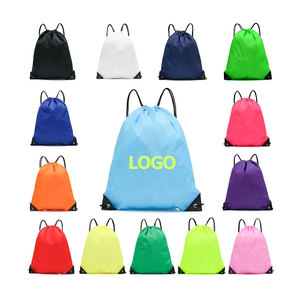 Ranguo OEM Customized Logo High Quality Sports Fitness Travel Nylon Waterproof Recyclable Reusable Drawstring Backpack 210D