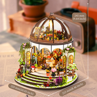Kit de Jardín Colgante en Invernadero Tipo Domo, Casa en Miniatura Iluminada, Rompecabezas 3D de Madera para Adultos, Regalo Artesanal