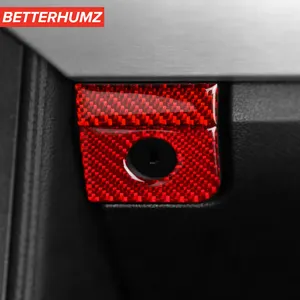 Carbon Fiber Car Sticker 3m Tape Storage Box Button Panel Cover Auto Accessories For Ford Mustang 2015-2020 Interior Trim Frame