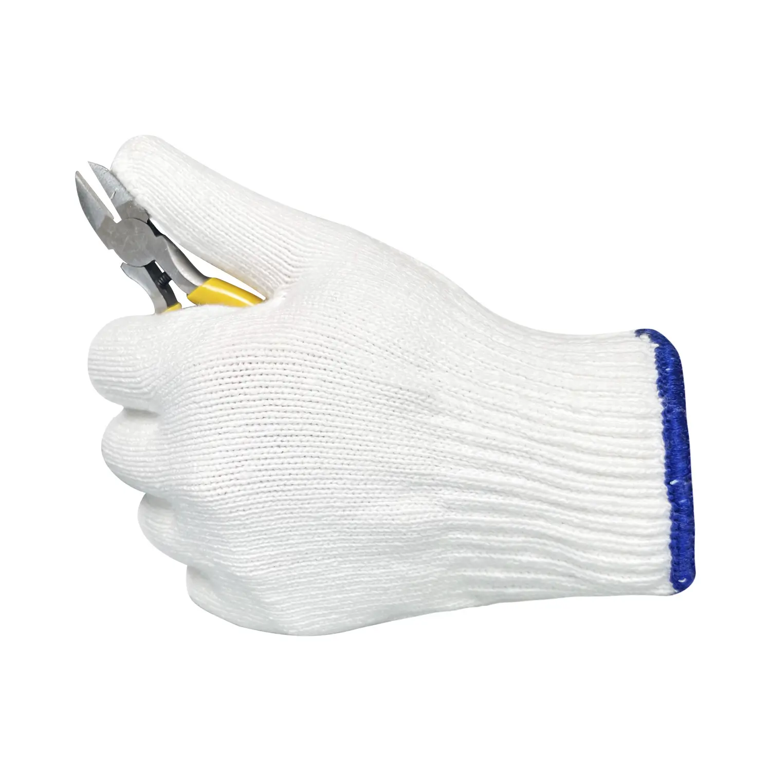 Saf beyaz pamuklu örme eldiven eldivenler iş eldivenleri inşaat için