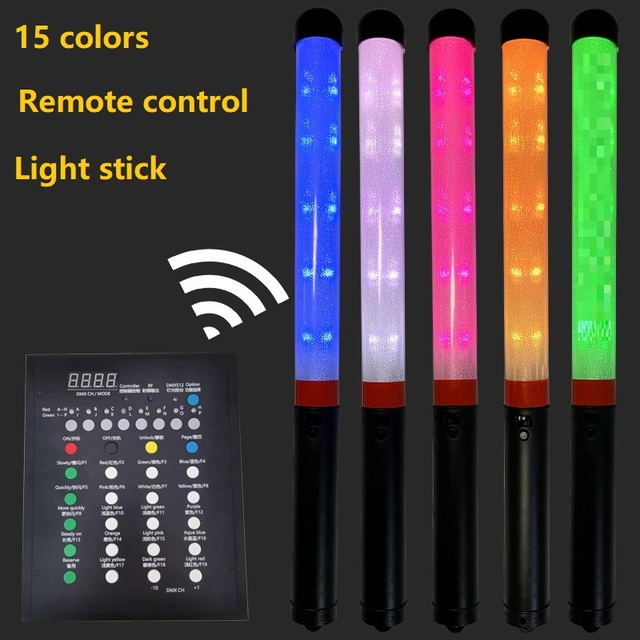 15 Colors Remote Control Led Stick for Big Events Company Annual Meeting Bar Atmosphere Props Remote Control Light Wand
