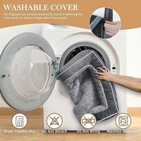 Lit orthopédique rectangulaire en velours gris personnalisé pour chiens, avec mousse à mémoire de forme et oreiller 4 côtés, idéal pour l'extérieur et les voyages, pour chiens de taille moyenne