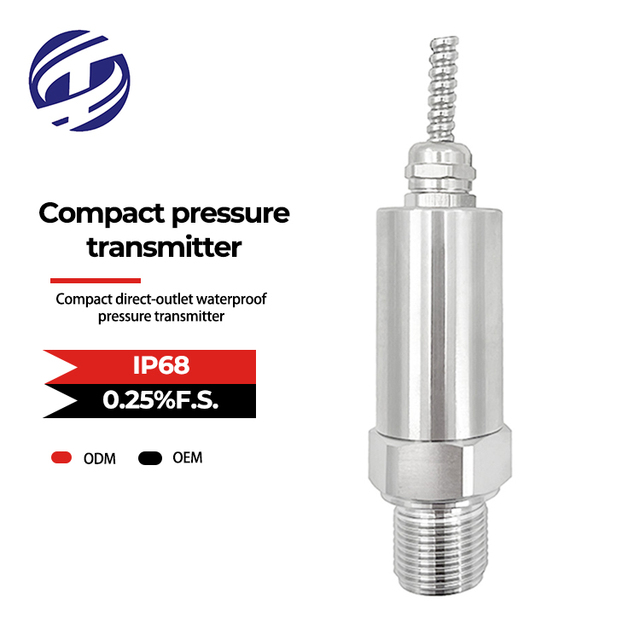 LED High Precision Compact IP67 Rated 304 Stainless Steel Pressure Transmitter Customizable Pressure Range RS485 Modbus for Oil