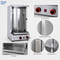Mesin Shawarma Gas Timur Tengah Komersial 2 Tungku 5.4KW Baja Tahan Karat Pemanggang Kebab Doner untuk Restoran