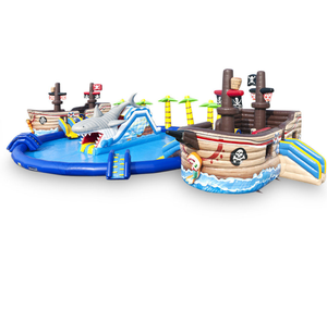 <span class=keywords><strong>Parc</strong></span> aquatique gonflable géant de qualité commerciale Pirate Shark Battle pour adultes et enfants - Product Image 1