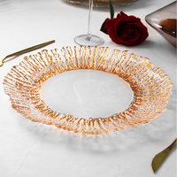 Assiettes de luxe en verre de 13 pouces pour la table, sans plomb, en cristal, pour mariage et réceptions