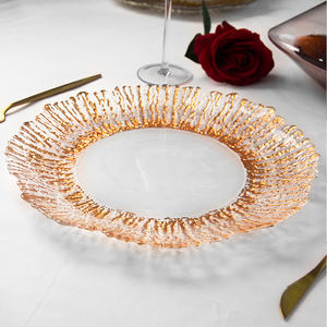 הנמכרים ביותר המוכרים ביותר, צלחת מטען קריסטל ללא עופרת משקפיים צבעוניים יוקרה 13 אינץ 'ארוחת ערב - Product Image 4