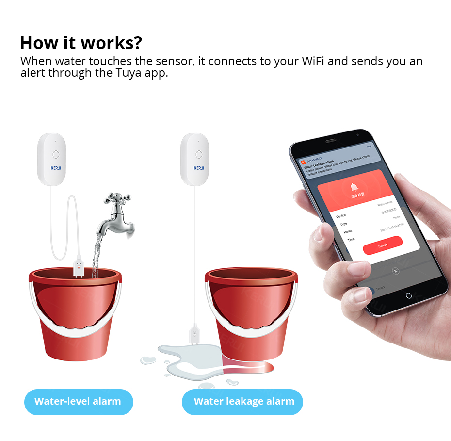 ZigBee TUYA Water Leak Detector Flood Sensor Water... - Grandado - View #9