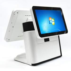 <span class=keywords><strong>15.6</strong></span> + 11.6 inch đôi màn hình trắng giá rẻ POS hệ thống tất cả trong một POS cho nhà hàng siêu thị tiền mặt đăng ký POS Máy - Product Image 2