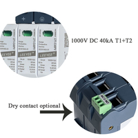 Dispositif de protection contre les surtensions T1+T2 3p 40ka 1000V DC pour système solaire, protection contre la foudre
