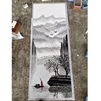 Motif de mosaïque en marbre, image de fleur, carrelage mural
