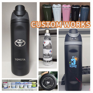 Logotipo personalizado 16oz 19oz 24oz 32oz Vaso de acero inoxidable Frasco de vacío aislado de doble pared Botella de agua deportiva recubierta de polvo