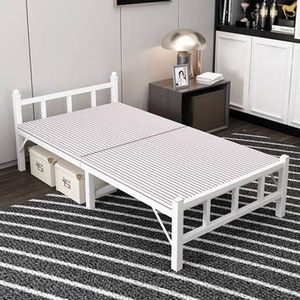 Moderno singolo portatile letto in ferro facile installazione struttura metallica in acciaio rinforzato per uso camera da letto libero da letto a noleggio guai - Product Image 2