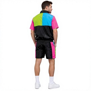 Custom Printed Zipper-Up Oversized Color Block Nylon windbreaker For <b>summer</b> Sweatsuit Jogger Short Anti-Wrinkle <b>Jacket</b> for <b>men</b> - Product Image 2