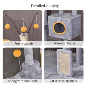 Colonne de cordes de sisal de flanelle en bois de vente chaude, multicouche pour plusieurs chats grand <span class=keywords><strong>arbre</strong></span> à gratter pour <span class=keywords><strong>chat</strong></span> - Product Image 3
