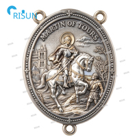 Dini Katolik Koruyucu Aziz Martin of Tours Tespih Merkezi Tılsımlı Kolye Madalyon Özel Yapım Aziz Martin of Tours Madalyonu
