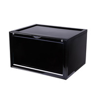 Boîte de rangement pour chaussures multifonctionnelle en plastique empilable à ouverture latérale magnétique pour la maison