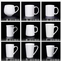 Gros 12 oz or poignée cadeau or garniture café thé au lait tasses porcelaine blanc blanc en céramique tasses en céramique blanc tasses