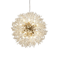Lámpara de Araña LED Moderna de Lujo con Diseño de Diente de León, Cristal Nórdico, Diseño de Bola de Fuego Estrellada para Hotel, Hogar, Sala de Estar
