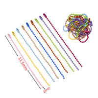 Anneaux ouverts multicolores en alliage mélangé, fermoir mousqueton, crochets, chaînes à billes, fabrication de bijoux à faire soi-même